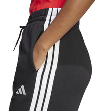 Carica l'immagine nel visualizzatore di Gallery, adidas Femme Essentials 3-Stripes Open Hem Fleece Pants, Black/White, L