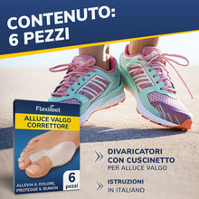 Carica l'immagine nel visualizzatore di Gallery, Alluce Valgo Correttore Tutore Alluce Valgo 6 Pezzi Silicone