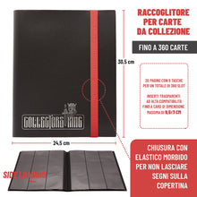 Carica l'immagine nel visualizzatore di Gallery, Collectors King Raccoglitore Carte Pokemon - Album Compatibile per 360 Card di One Piece Gx Ex Trainer Go, Yugioh, Mtg Magic - 9 Tasche x Pagina da 9.5x7cm