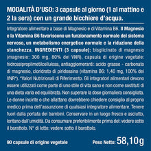 Carica l'immagine nel visualizzatore di Gallery, Magnesio Bisglicinato 1500 mg con Vitamina B6 | 90 Capsule | Nutrimea