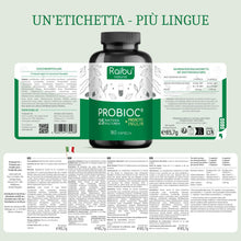 Carica l'immagine nel visualizzatore di Gallery, Probiotici Fermenti Lattici per Intestino - 180 Capsule, 25 Ceppi Batterici con Inulina, 60 Miliardi UFC - Resistenti ai