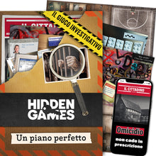Carica l'immagine nel visualizzatore di Gallery, Hidden Games Luogo del Reato - Un piano perfetto - Italiano - Gioco investigativo realistico ed emozionante, tipo Escape Room da tavolo