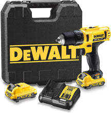 Carica l'immagine nel visualizzatore di Gallery, DEWALT DCD710D2-qw Trapano Avvitatore, 2 velocità, 2.0 Ah, con Doppia Batteria in Valigetta, 10.8 V, Giallo/Nero