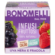 Carica l'immagine nel visualizzatore di Gallery, Bonomelli Infusi Fruttosi, Uva Nera e Fragola, Confezione da 12 Filtri, Gusto Intenso e Delicato, Infusione a Caldo e a 