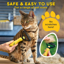 Carica l'immagine nel visualizzatore di Gallery, Pawradise Deshedding - Spazzola per cani e gatti, a doppia faccia, per la toelettatura del sottopelo giallo