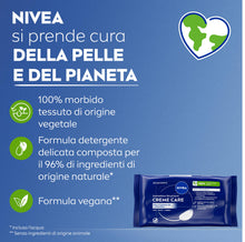 Carica l'immagine nel visualizzatore di Gallery, NIVEA Creme Care Salviettine Struccanti, confezione da 25