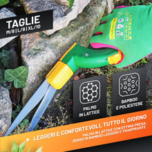 Carica l'immagine nel visualizzatore di Gallery, GRÜNTEK Guanti da Lavoro e Giardinaggio L/9 in bambù e Lattice 2 PAIA Per Lavoro Domestico Ediliza Pittura Supermercato 