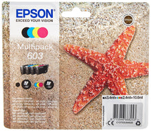 Carica l'immagine nel visualizzatore di Gallery, Epson Stella Marina Serie 603, Cartucce per Stampante Getto d'Inchiostro, Multipack 4 Colori Nero, Ciano, Magenta, Giallo, Formato Standard, Stampe Affidabili Basso Costo fino 150 Pagine