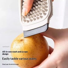 Carica l'immagine nel visualizzatore di Gallery, Spazzola Multifunzionale in Silicone per la Pulizia di Frutta e Verdura con Strumento per Sbucciare, Spazzola Flessibile