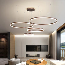 Carica l'immagine nel visualizzatore di Gallery, Lampadario moderno a soffitto a LED Lampadario ad anello circolare Soggiorno Camera da letto Sala da pranzo Illuminazion