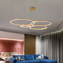 Carica l'immagine nel visualizzatore di Gallery, Lampadario moderno a soffitto a LED Lampadario ad anello circolare Soggiorno Camera da letto Sala da pranzo Illuminazion