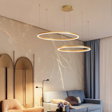 Carica l'immagine nel visualizzatore di Gallery, Lampadario moderno a soffitto a LED Lampadario ad anello circolare Soggiorno Camera da letto Sala da pranzo Illuminazion