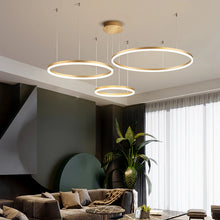 Carica l'immagine nel visualizzatore di Gallery, Lampadario moderno a soffitto a LED Lampadario ad anello circolare Soggiorno Camera da letto Sala da pranzo Illuminazion