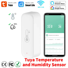 Carica l'immagine nel visualizzatore di Gallery, Tuya WiFi Temperatura e umidità Smart Home Termometro Igrometro APP Allarme remoto Funziona con Alexa Google Home - AliE