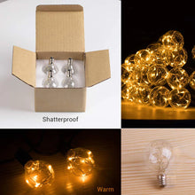 Carica l'immagine nel visualizzatore di Gallery, Lampadina LED G40 Lampadina in filo di rame Impermeabile E12 DC3V Bianco caldo 2700K Lampadina LED infrangibile per luci a corda Decorazioni per feste a casa