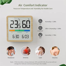 Carica l'immagine nel visualizzatore di Gallery, Orologio digitale LCD Igrotermografo Termometro interno Igrometro Home Office Desktop Monitor da tavolo Misuratore di um