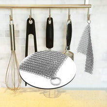 Carica l'immagine nel visualizzatore di Gallery, Detergente per ghisa in acciaio inossidabile 316, Scrubber per cotta di maglia, raschietto per griglia per padella con a