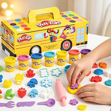 Carica l'immagine nel visualizzatore di Gallery, Set di Argilla Colorata in Scatola per Bambini, Pasta Modellabile di Grande Capacità con Stampi, Giocattolo Creativo Edu