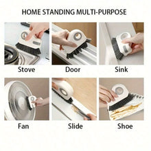Carica l'immagine nel visualizzatore di Gallery, 1 pz Spazzola 2 in 1 per la pulizia di scanalature finestre e porte, Strumento per la pulizia di binari di porte scorrev