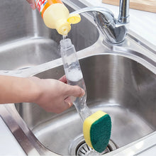 Carica l'immagine nel visualizzatore di Gallery, 1/6-Set di spazzole per la pulizia del sapone con bacchetta per piatti, spugna di ricambio, ricarica, lavaggio liquido, 