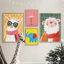 Carica l'immagine nel visualizzatore di Gallery, Poster e Stampe di Animali Carini: Giraffa, Pecora, Alpaca, Cervo, Quadri su Tela per la Decorazione della Parete, Immag