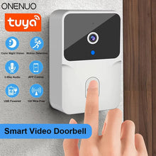 Carica l'immagine nel visualizzatore di Gallery, Tuya Videocitofono WiFi Telecamera HD wireless Allarme IR Sicurezza Campanello per porta Smart Home Citofono WiFi per la