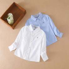 Carica l'immagine nel visualizzatore di Gallery, Abbigliamento per ragazzi Camicie uniformi scolastiche Primavera Autunno Manica lunga Colletto rovesciato Camicia per ba