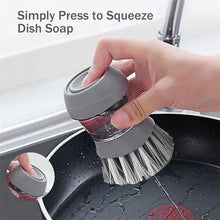 Carica l'immagine nel visualizzatore di Gallery, Spazzola per piatti con dispenser di sapone Spazzole per lavare i piatti da cucina Lavapavimenti con supporto Vassoio an