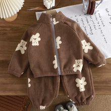 Carica l'immagine nel visualizzatore di Gallery, Abbigliamento da casa per bambini, ideale per l’autunno e l’inverno: completi eleganti in pile corallo, caldi e conforte