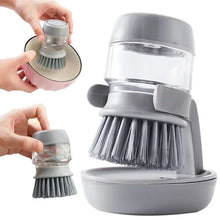 Carica l'immagine nel visualizzatore di Gallery, Spazzola per piatti con dispenser di sapone Spazzole per lavare i piatti da cucina Lavapavimenti con supporto Vassoio an
