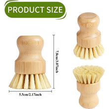 Carica l'immagine nel visualizzatore di Gallery, Set di 3 Spazzole per Piatti in Bambù con Setole in Sisal, Utensile Naturale per la Pulizia della Cucina per Piatti, Pen