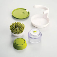 Carica l'immagine nel visualizzatore di Gallery, Spazzola per piatti con dispenser di sapone, spazzola multiuso con dispenser di sapone per la pulizia della casa, spazzo