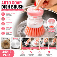 Carica l'immagine nel visualizzatore di Gallery, Dispenser Automatico di Sapone con Spazzola per Piatti, Spazzola per Pulizia Cucina con Manico Liquido, Pulitore Resiste