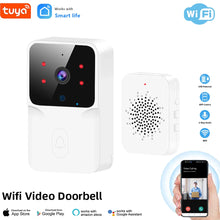Carica l'immagine nel visualizzatore di Gallery, Tuya Videocitofono WiFi Telecamera HD wireless Allarme IR Sicurezza Campanello per porta Smart Home Citofono WiFi per la