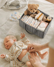 Carica l'immagine nel visualizzatore di Gallery, Organizer per pannolini per bambini, elegante cestino portaoggetti per elementi essenziali per neonati e stazione per pa