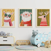 Carica l'immagine nel visualizzatore di Gallery, Poster e Stampe di Animali Carini: Giraffa, Pecora, Alpaca, Cervo, Quadri su Tela per la Decorazione della Parete, Immag