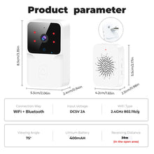 Carica l'immagine nel visualizzatore di Gallery, Tuya Videocitofono WiFi Telecamera HD wireless Allarme IR Sicurezza Campanello per porta Smart Home Citofono WiFi per la