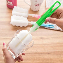 Carica l'immagine nel visualizzatore di Gallery, 2 pezzi spugna per biberon per latte per bambini spazzola per pulizia capezzoli tazza scrubber spazzole per lavaggio det