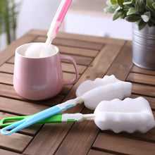 Carica l'immagine nel visualizzatore di Gallery, 2 pezzi spugna per biberon per latte per bambini spazzola per pulizia capezzoli tazza scrubber spazzole per lavaggio det