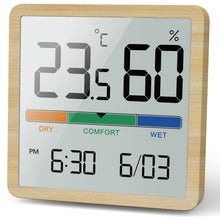 Carica l'immagine nel visualizzatore di Gallery, Orologio digitale LCD Igrotermografo Termometro interno Igrometro Home Office Desktop Monitor da tavolo Misuratore di um