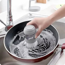 Carica l'immagine nel visualizzatore di Gallery, Spazzola per piatti con dispenser di sapone Spazzola per palme Lavaggio dei piatti Spazzole per scrub da cucina con supp