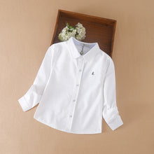 Carica l'immagine nel visualizzatore di Gallery, Abbigliamento per ragazzi Camicie uniformi scolastiche Primavera Autunno Manica lunga Colletto rovesciato Camicia per ba