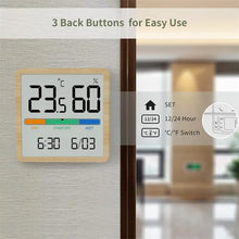 Carica l'immagine nel visualizzatore di Gallery, Orologio digitale LCD Igrotermografo Termometro interno Igrometro Home Office Desktop Monitor da tavolo Misuratore di um