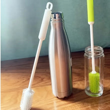 Carica l'immagine nel visualizzatore di Gallery, 1 spazzola per la pulizia con manico lungo, impugnatura antiscivolo per bottiglie strette, spazzola in plastica resisten