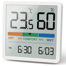 Carica l'immagine nel visualizzatore di Gallery, Orologio digitale LCD Igrotermografo Termometro interno Igrometro Home Office Desktop Monitor da tavolo Misuratore di um