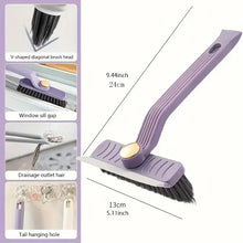 Carica l'immagine nel visualizzatore di Gallery, 4 in 1 360 ° Spazzola multiuso per la pulizia delle piastrelle con setole dure rotanti con raschietto a clip per pavimen