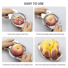 Carica l'immagine nel visualizzatore di Gallery, Affettatrice per mele in acciaio inossidabile Taglierina per frutta e verdura Gadget da cucina Accessori Utensile per ta
