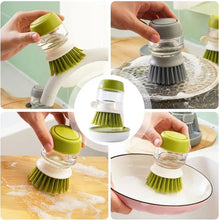 Carica l'immagine nel visualizzatore di Gallery, Spazzola per piatti con dispenser di sapone Spazzole per lavare i piatti da cucina Lavapavimenti con supporto Vassoio an
