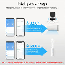 Carica l'immagine nel visualizzatore di Gallery, Tuya WiFi Temperatura e umidità Smart Home Termometro Igrometro APP Allarme remoto Funziona con Alexa Google Home - AliE
