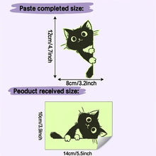 Carica l'immagine nel visualizzatore di Gallery, 1 adesivo da parete verde che si illumina al buio con il simpatico gattino nero - perfetto per decorare l'ingresso di ca